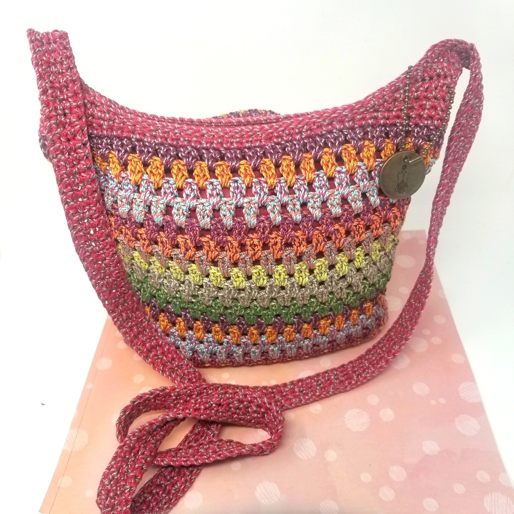 THE SAK. Crocheted multicolored "the Sak" bag